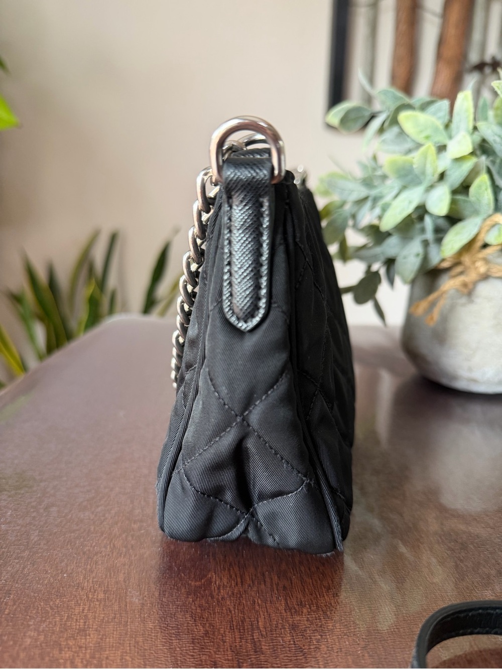 Prada 1BH026 Black Quilted Nylon Mini Shoulder Bag. - Picture 9 of 15